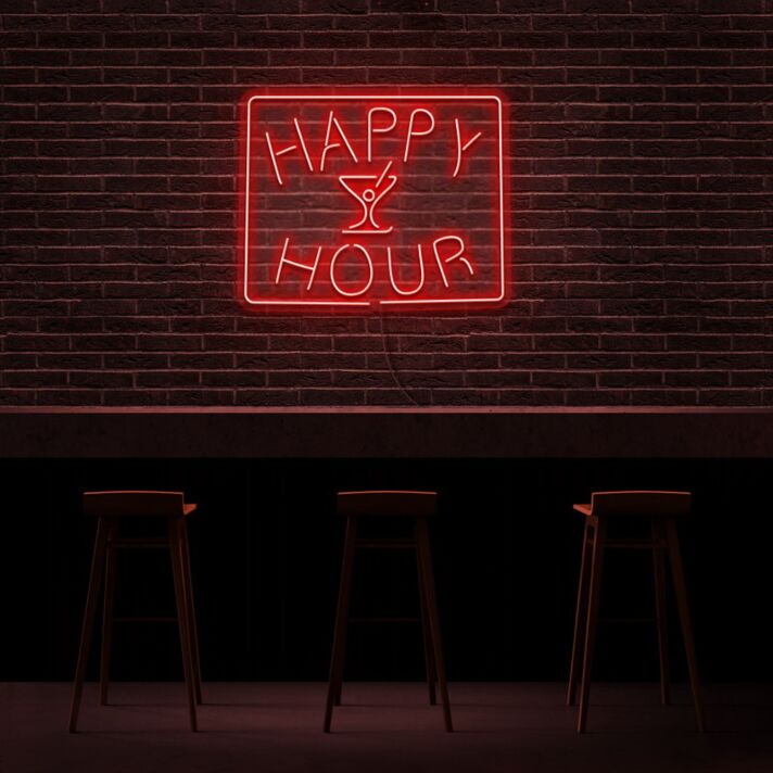 HAPPY HOUR LED-Neonschild für Bar und Club