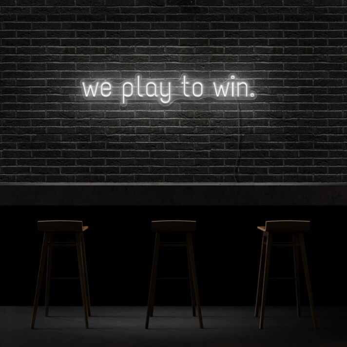 we play to win LED-Neonschild für Gaming Bar