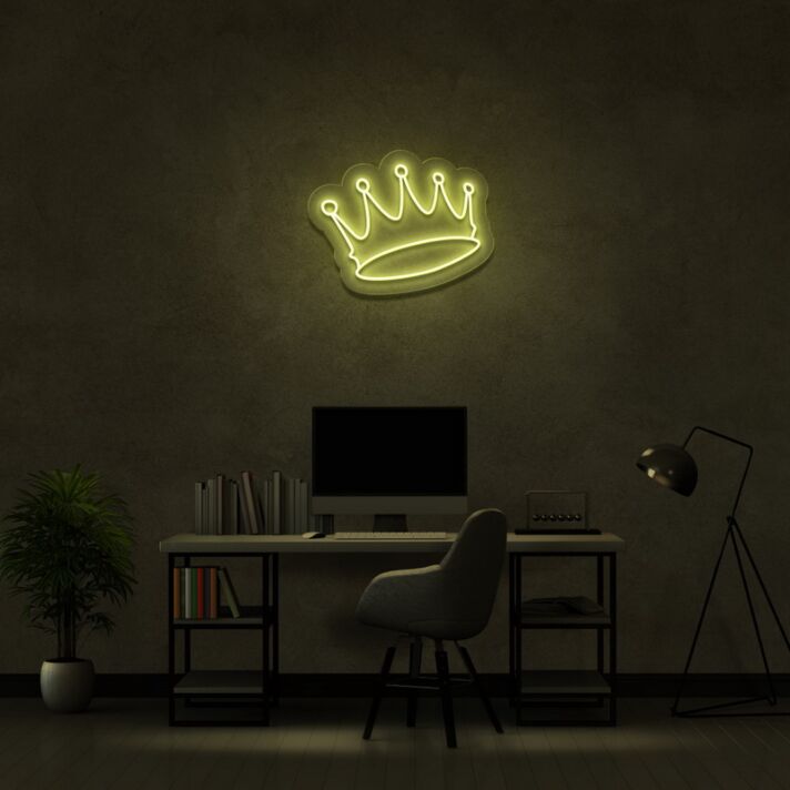 Krone LED-Neonschild für Home Office und Wohnzimmer