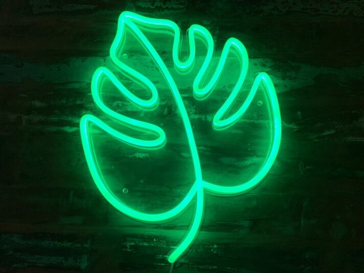 Monstera Blatt LED-Neonschild Wohnzimmer Cafe