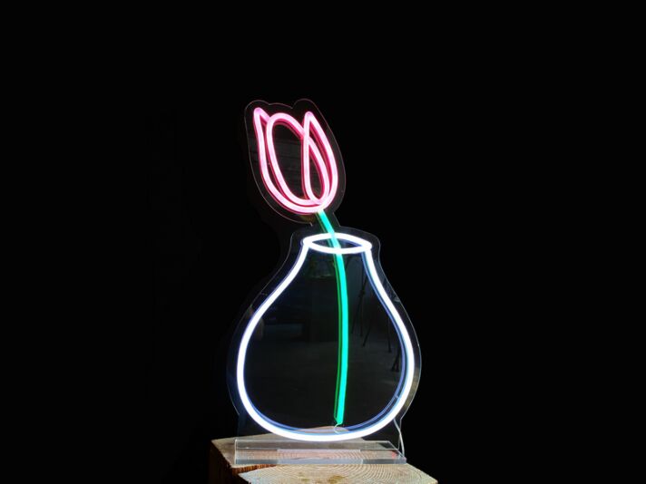 Tulpe in Vase LED-Neonschild Wohnzimmer Blumengeschäft