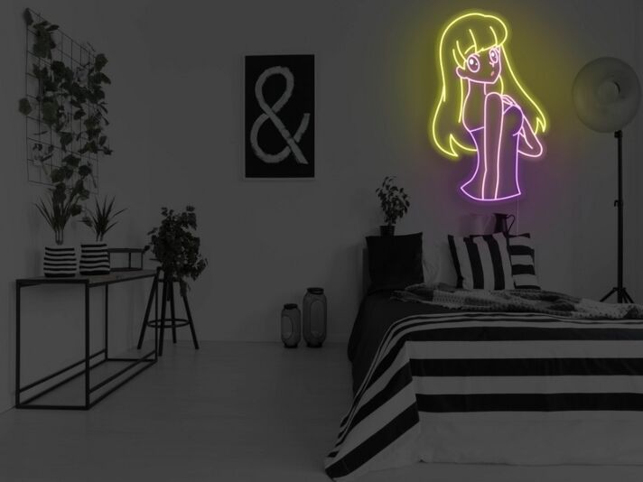 Anime Mädchen Figur LED-Neonschild Schlafzimmer