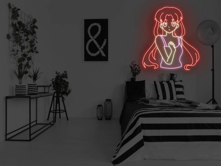 Anime Mädchen Figur LED-Neonschild für Schlafzimmer