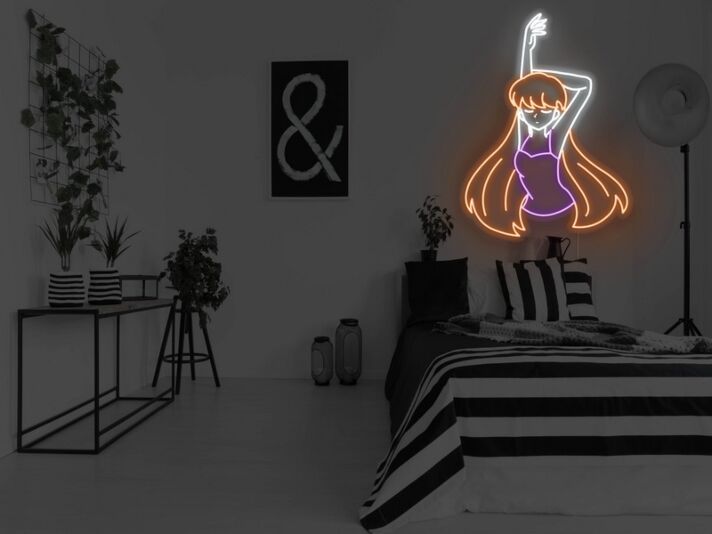 Anime Mädchen Figur LED-Neonschild für Schlafzimmer Gaming Zimmer