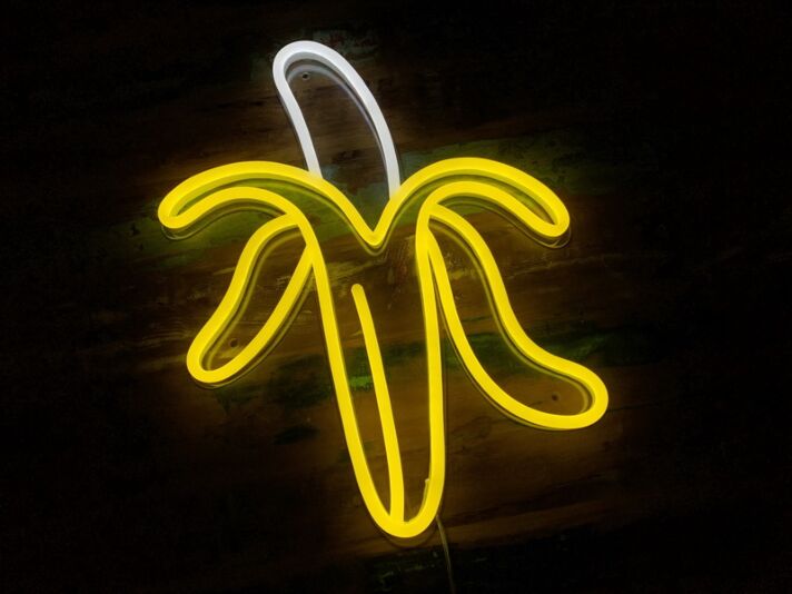 Banane mit Schale LED-Neonschild für Küche und Bar