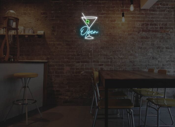 Martini Glas LED Neonschild für Bar und Cafe