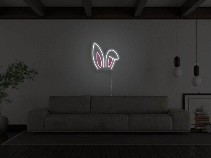 Hasenohren LED-Neonschild Wohnzimmer Kinderzimmer