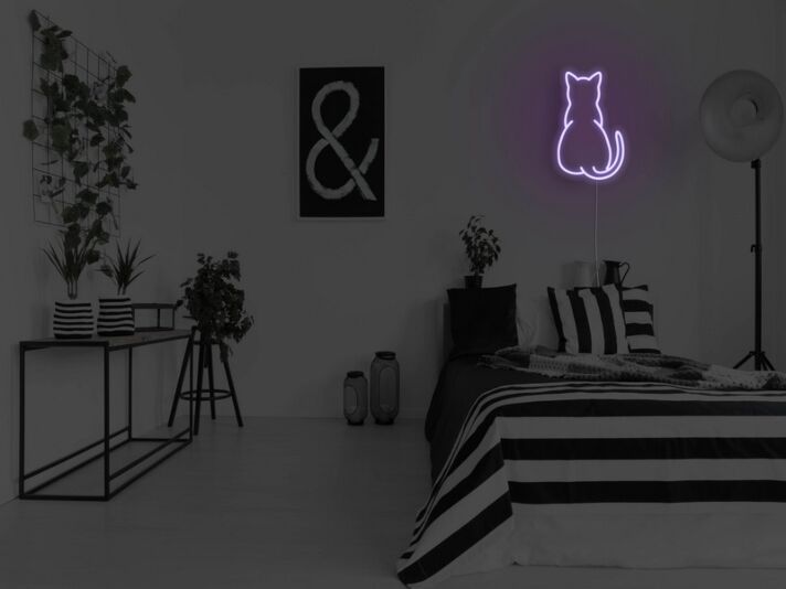 Katzen-Silhouette LED-Neonschild für Schlafzimmer Wohnzimmer