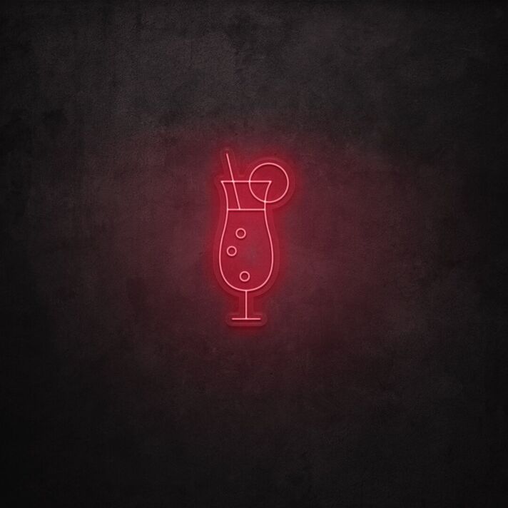 Cocktailglas mit Zitrone LED-Neonschild für Bar Club