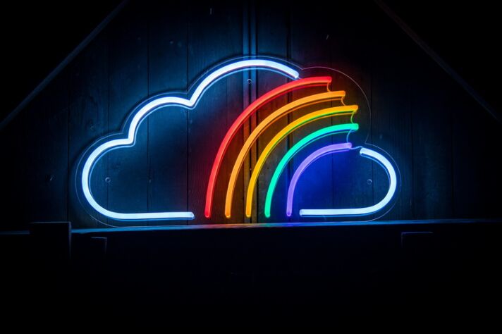 Wolke mit Regenbogen LED-Neonschild Wohnzimmer Kinderzimmer