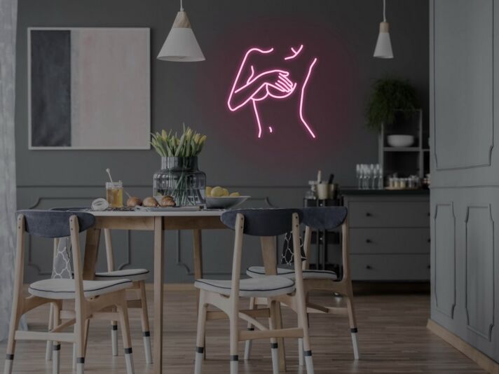 Abstrakte weibliche Körperlinie LED-Neonschild für Wohnzimmer Kunststudio