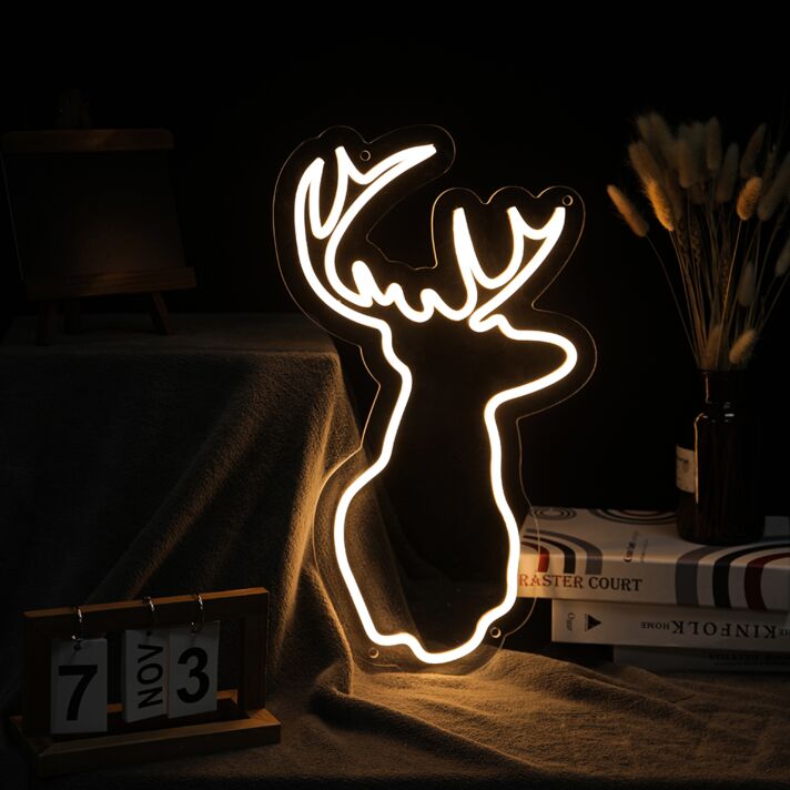 Hirsch Silhouette LED-Neonschild Wohnzimmer Schlafzimmer