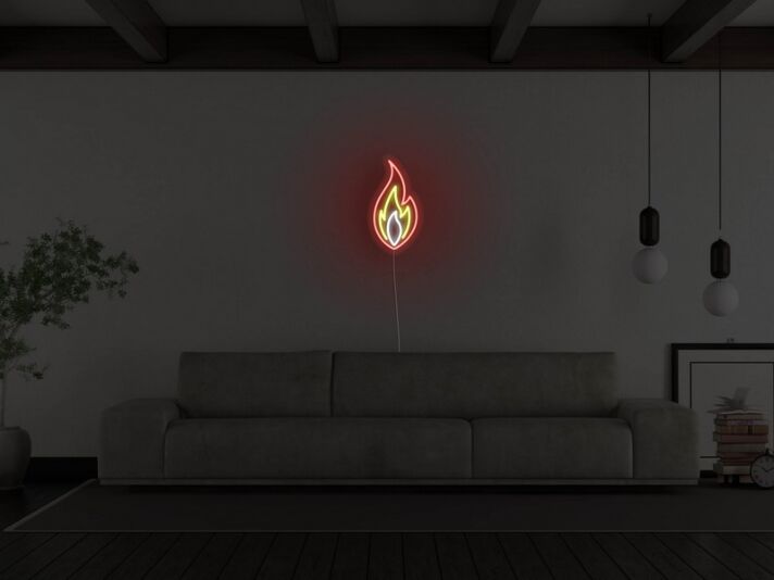 Flamme Symbol LED-Neonschild für Wohnzimmer und Bar