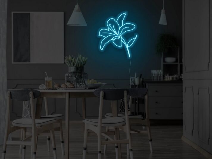 Lilienblüte LED-Neonschild für Esszimmer und Wohnzimmer