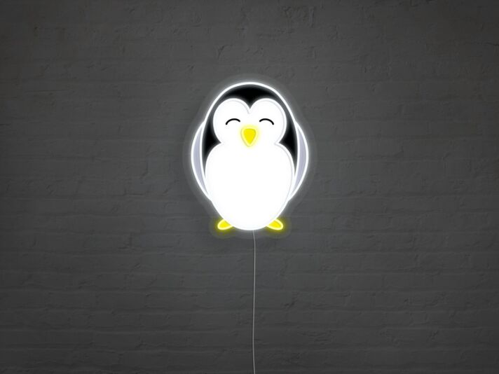 Pinguin LED-Neonschild für Kinderzimmer und Wohnzimmer