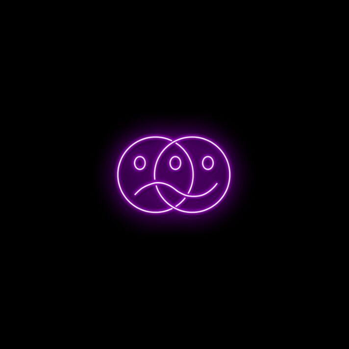 überlappende Smileys mit unterschiedlichen Gesichtsausdrücken LED-Neonschild Wohnzimmer Bar