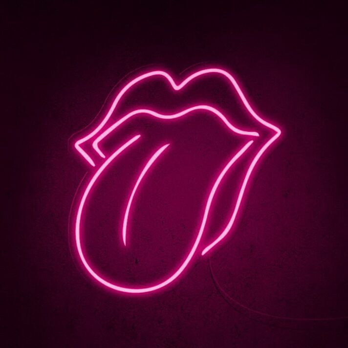 Mund mit herausgestreckter Zunge LED-Neonschild für Bar Club
