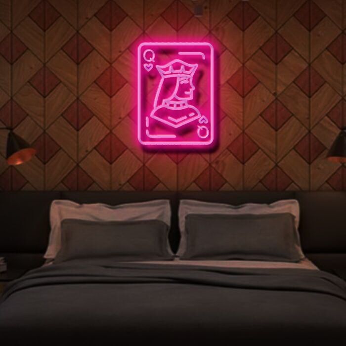 Spielkarte Dame LED-Neonschild für Schlafzimmer oder Bar