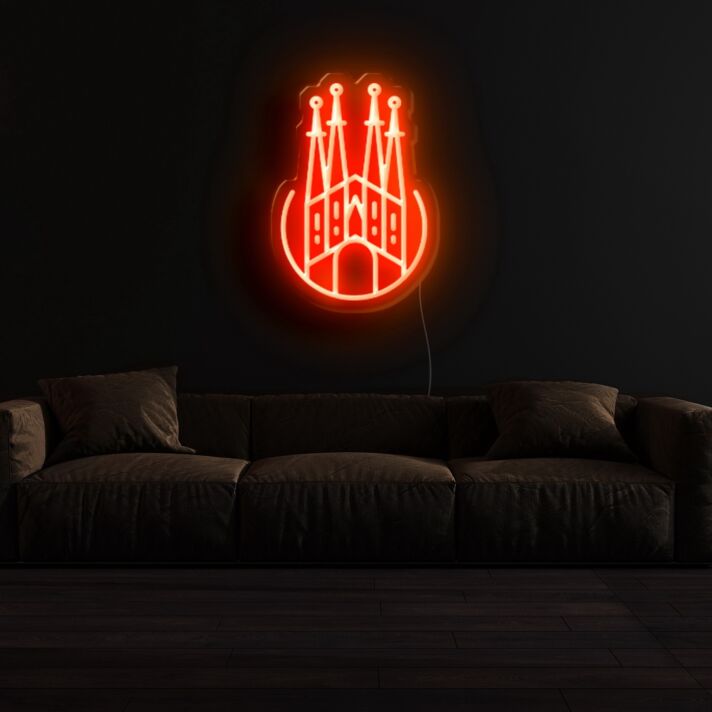 Sagrada Familia Silhouette LED-Neonschild für Wohnzimmer oder Bar
