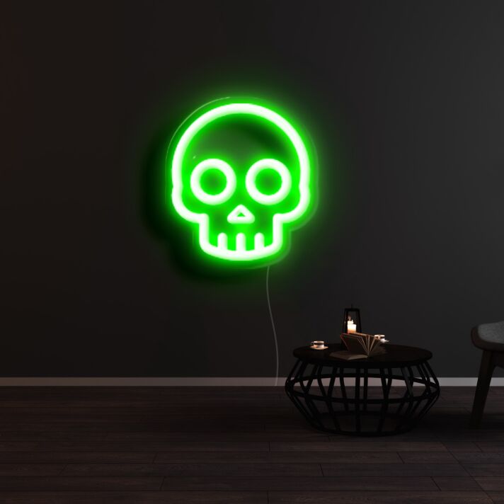 Totenkopf LED-Neonschild für Bar und Gaming Raum
