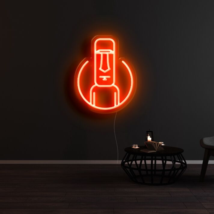 Moai Statue LED-Neonschild für Wohnzimmer Bar