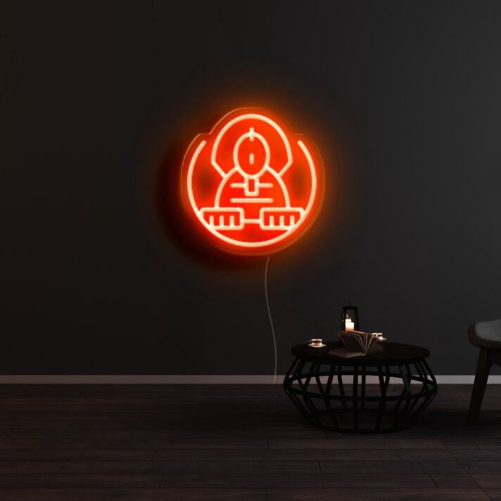 Meditierende Figur LED-Neonschild für Wohnzimmer oder Yoga Studio