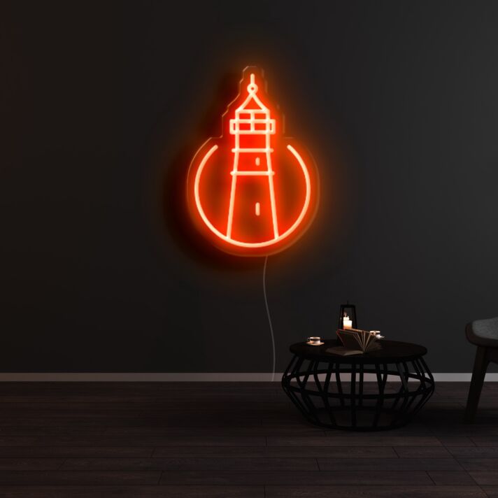 Leuchtturm LED-Neonschild für Wohnzimmer oder Bar
