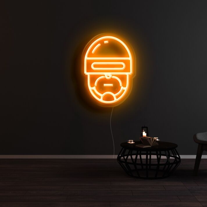 Futuristischer Soldatenhelm LED-Neonschild für Gamingzimmer und Wohnzimmer