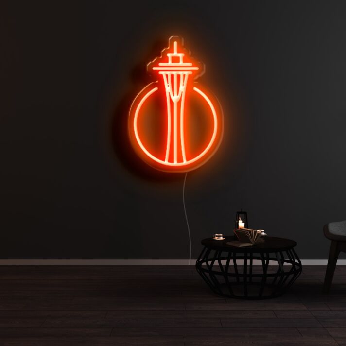 Turm-Seattle LED-Neonschild für Wohnzimmer und Bar