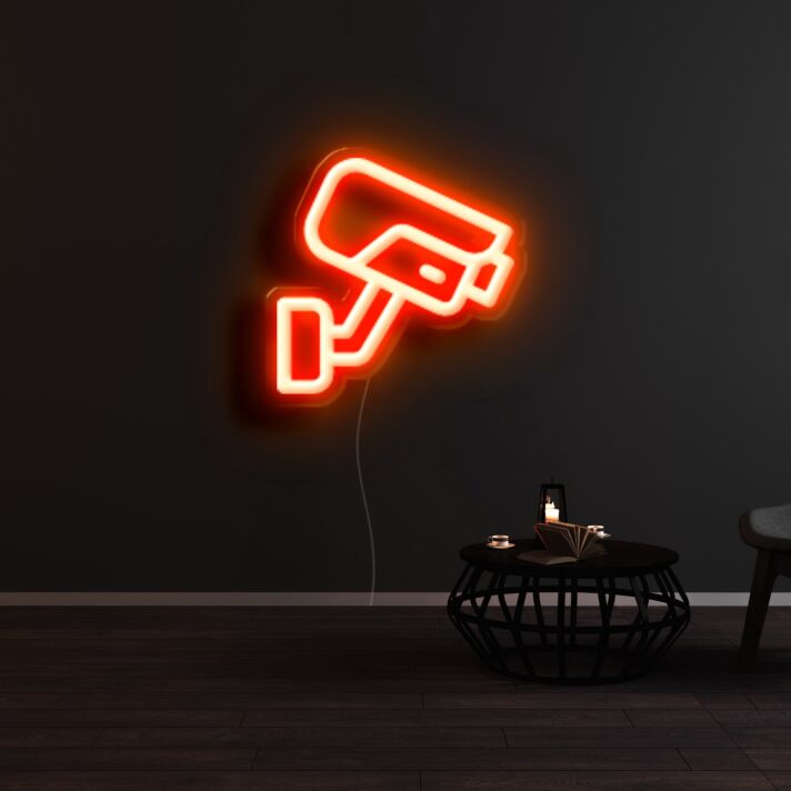 Überwachungskamera LED-Neonschild für Büro und Geschäft
