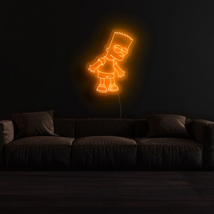 Comicfigur Junge mit stacheligen Haaren LED-Neonschild Wohnzimmer Gamingzimmer