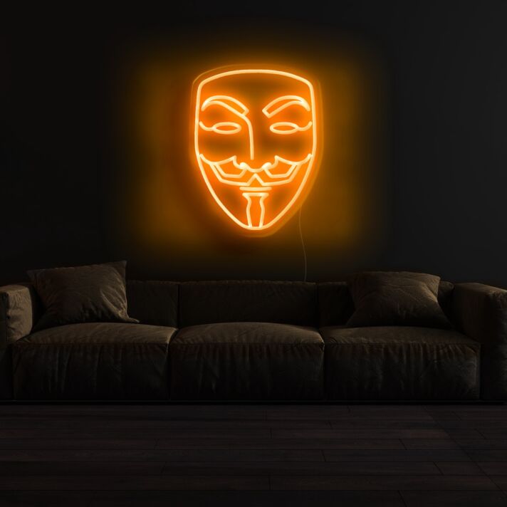 Guy-Fawkes-Maske LED-Neonschild Wohnzimmer Gamingzimmer