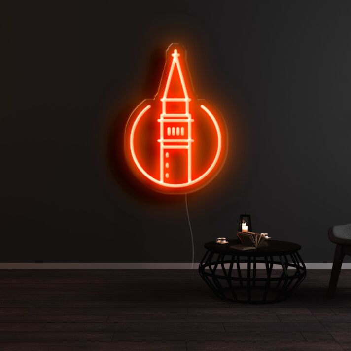 Turm mit Spitzdach LED-Neonschild Wohnzimmer Bar