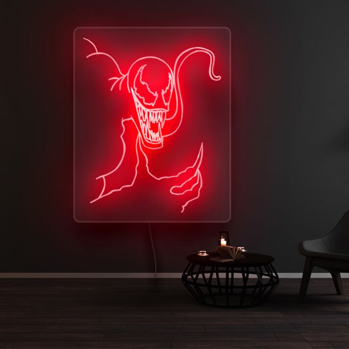 Monsterkopf mit Tentakel LED-Neonschild für Gamingzimmer und Bar