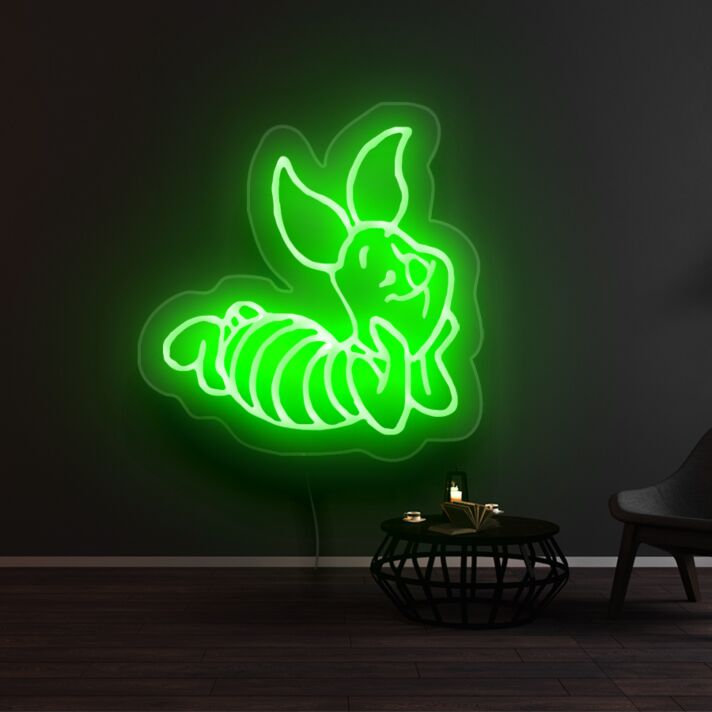 liegender Hase LED-Neonschild für Wohnzimmer oder Kinderzimmer