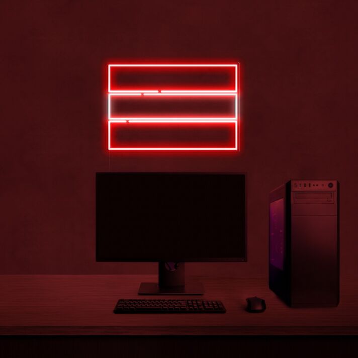 Gleichheitszeichen LED-Neonschild für Home Office und Gaming Zimmer