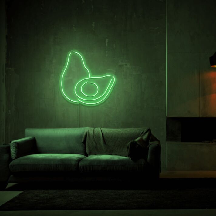 Avocado LED-Neonschild für Wohnzimmer Küche