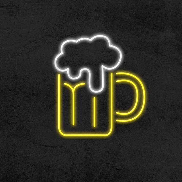 Bierkrug mit Schaum LED-Neonschild für Bar und Kneipe