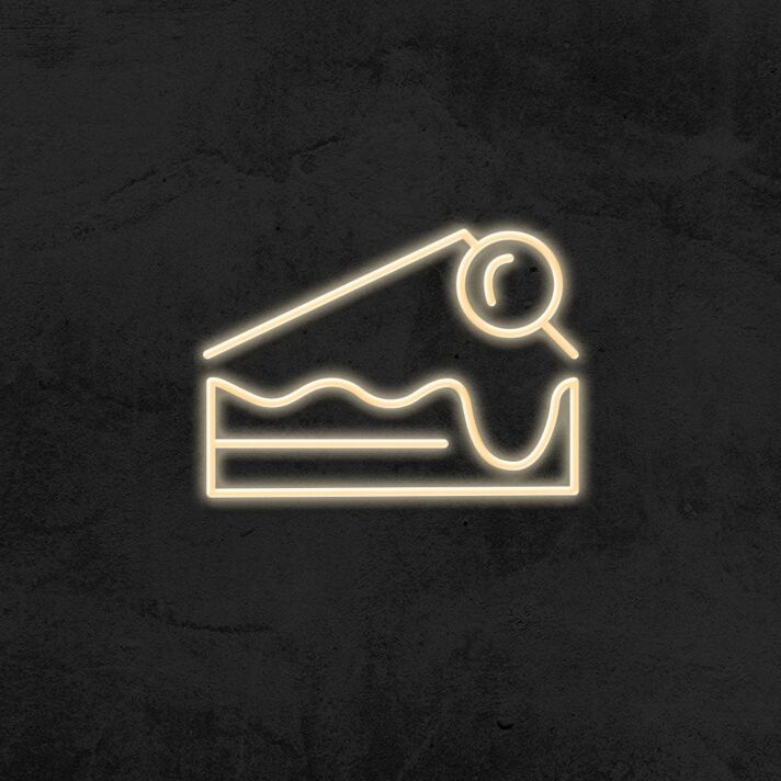 Kuchenstück mit Kirsche LED-Neonschild für Café und Bäckerei