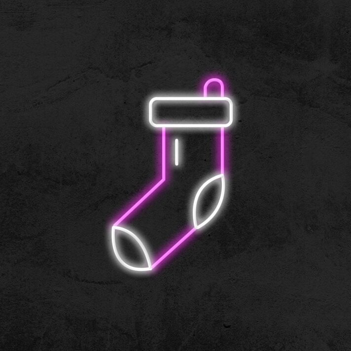 Weihnachtsstrumpf LED-Neonschild Wohnzimmer Weihnachtsdeko
