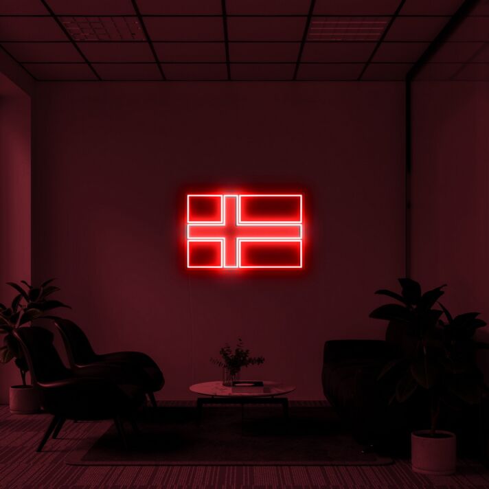 Norwegische Flagge LED-Neonschild Wohnzimmer Büro