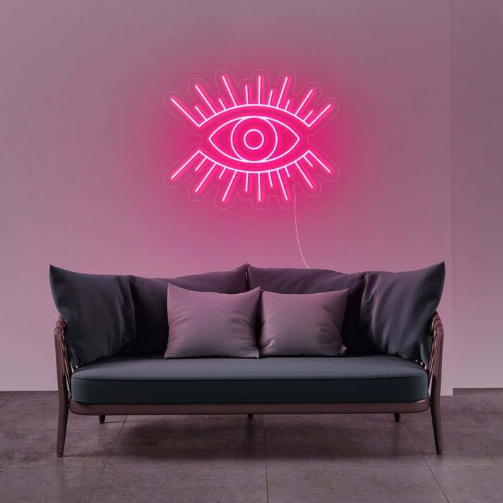 Auge mit Strahlen LED-Neonschild Wohnzimmer Studio