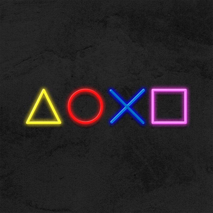 Spielcontroller Tasten Symbole LED-Neonschild für Gamingzimmer und Wohnzimmer