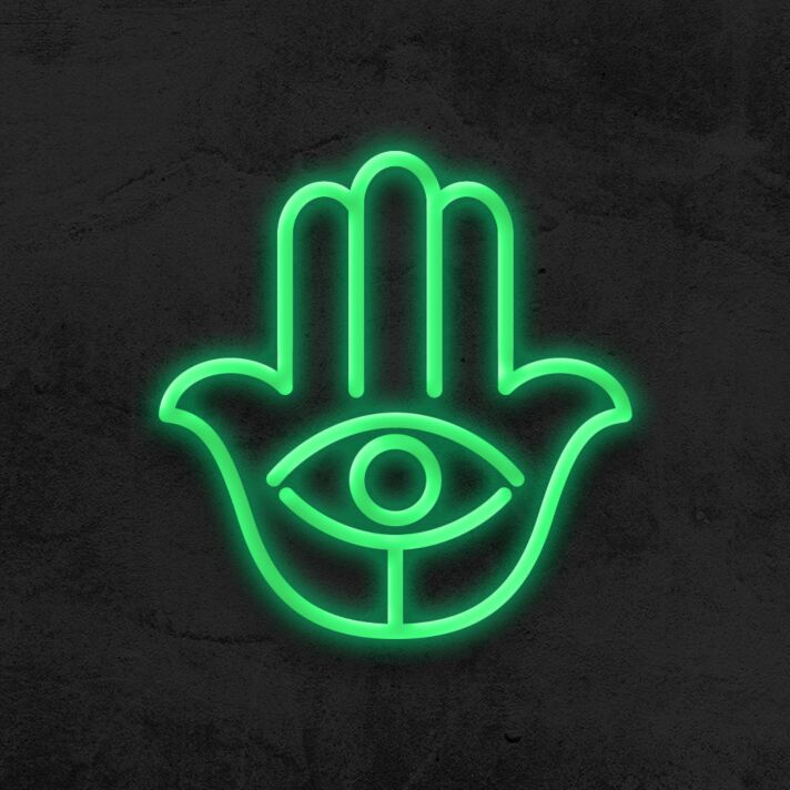 Hamsa Hand mit Auge LED-Neonschild Wohnzimmer Yoga Studio