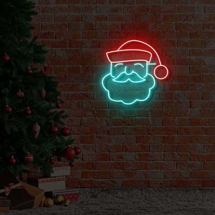 Weihnachtsmannkopf LED-Neonschild Wohnzimmer Weihnachtsdekoration