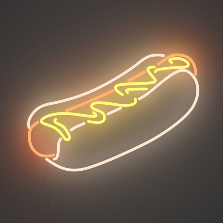 Hotdog mit Senf LED-Neonschild für Imbiss oder Restaurant