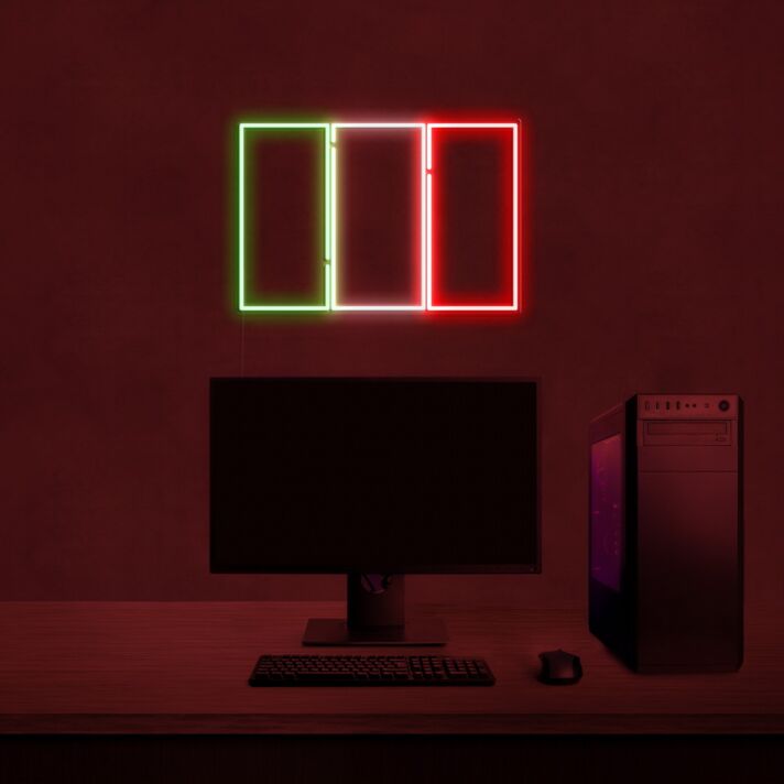 Italienische Flagge LED-Neonschild Wohnzimmer Büro