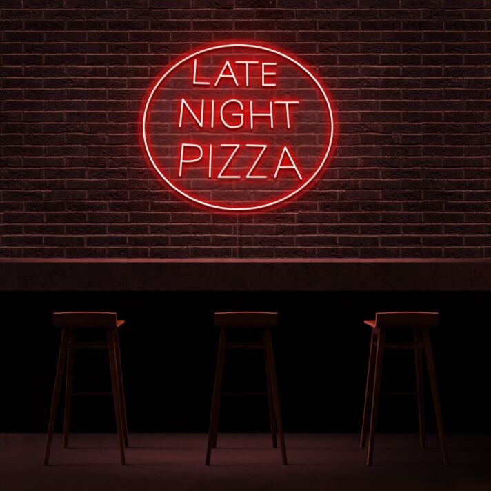 Spätabend Pizza LED Neonschild