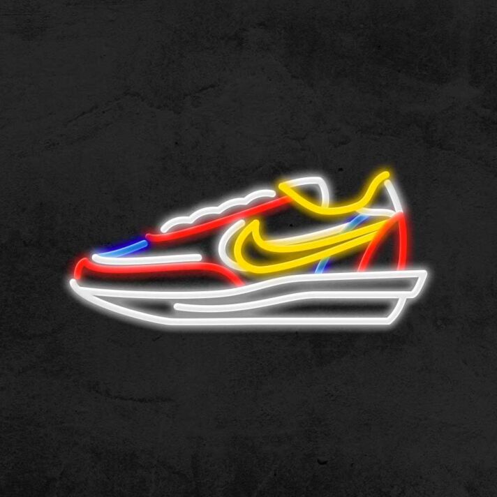 Modernes LED Neonschild Sneaker Motiv für Wohnzimmer Jugendzimmer und Streetstyle Wanddekoration