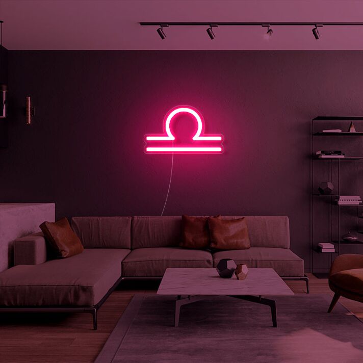 Waage Sternzeichen Symbol LED-Neonschild für Wohnzimmer oder Schlafzimmer